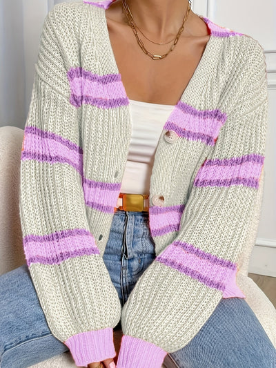 FAYE | CHUNKY STRIPE KNIT CARDIGAN