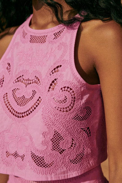 Lourena | Summer Lace Set with High-Waisted Skirt