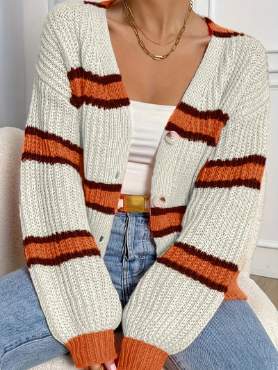 FAYE | CHUNKY STRIPE KNIT CARDIGAN