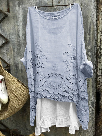 Ella™ - Dual-Hem Printed Blouse