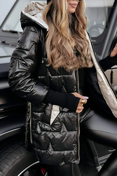 Sorvella™ | Elegant Padded Hooded Coat