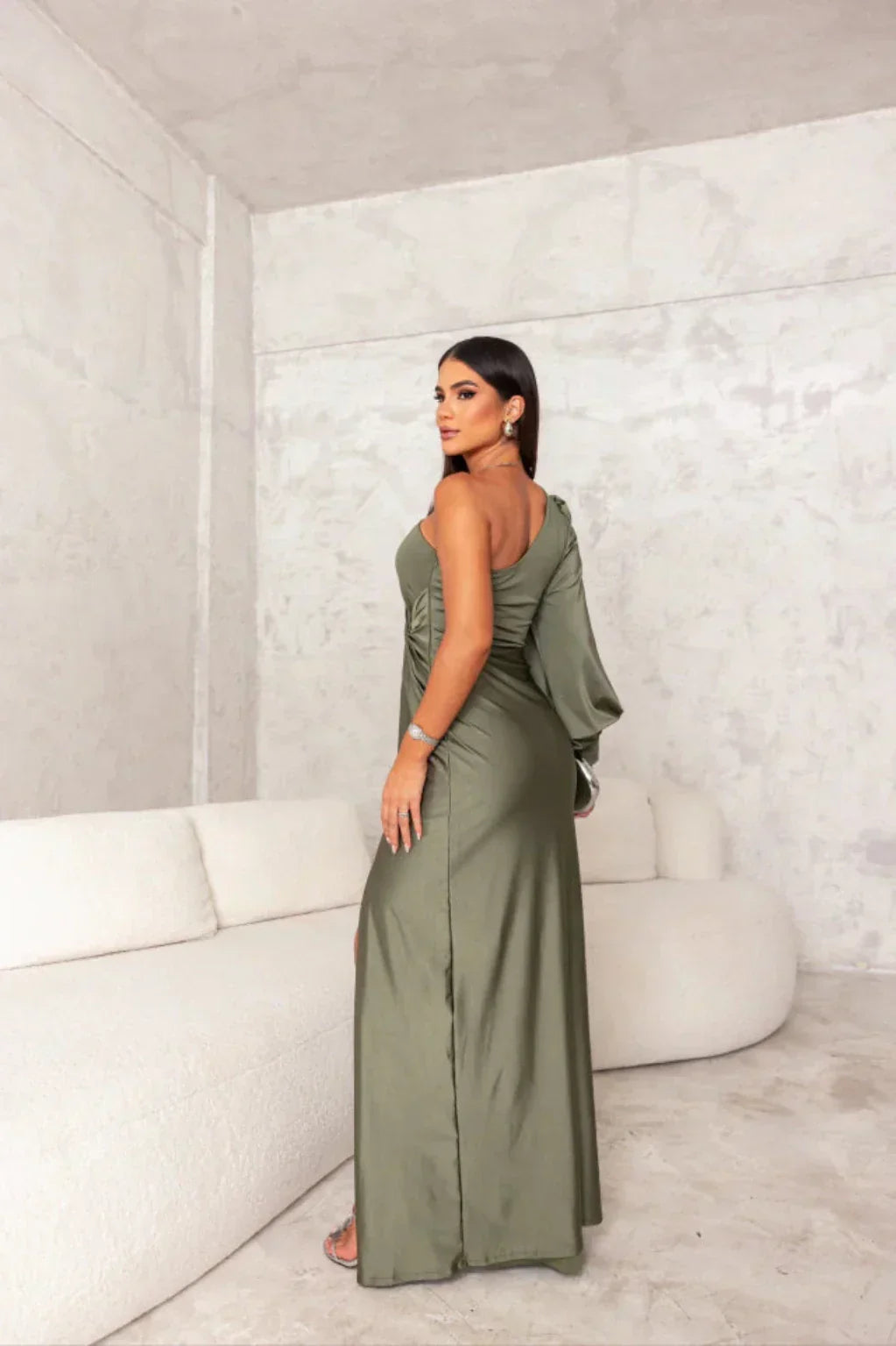 Valeria | Asymmetrical Satin Dress
