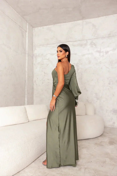 Valeria | Asymmetrical Satin Dress