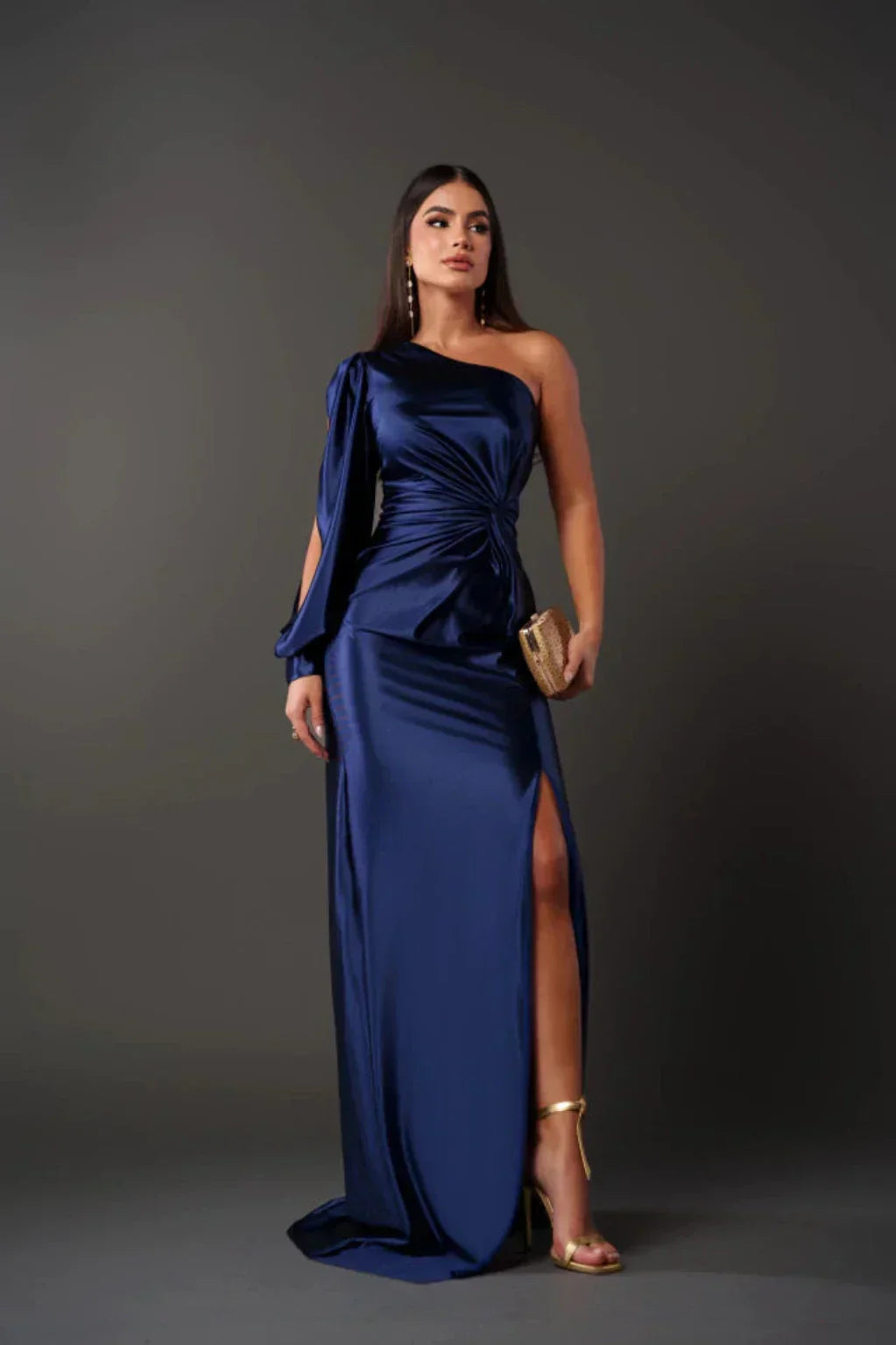 Valeria | Asymmetrical Satin Dress
