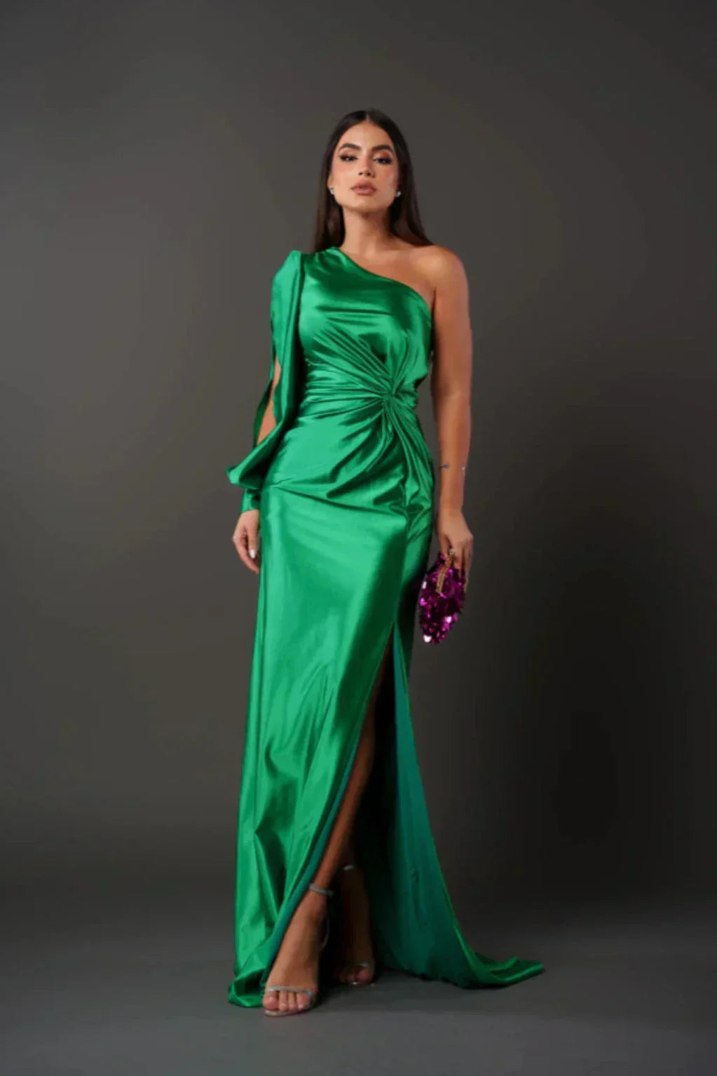 Valeria | Asymmetrical Satin Dress