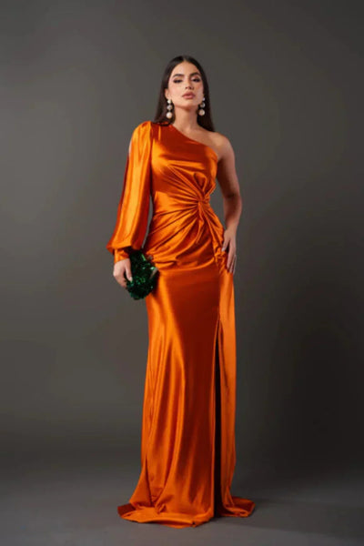 Valeria | Asymmetrical Satin Dress