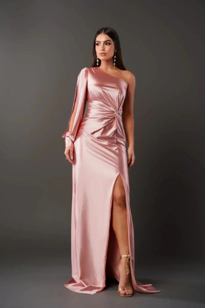 Valeria | Asymmetrical Satin Dress