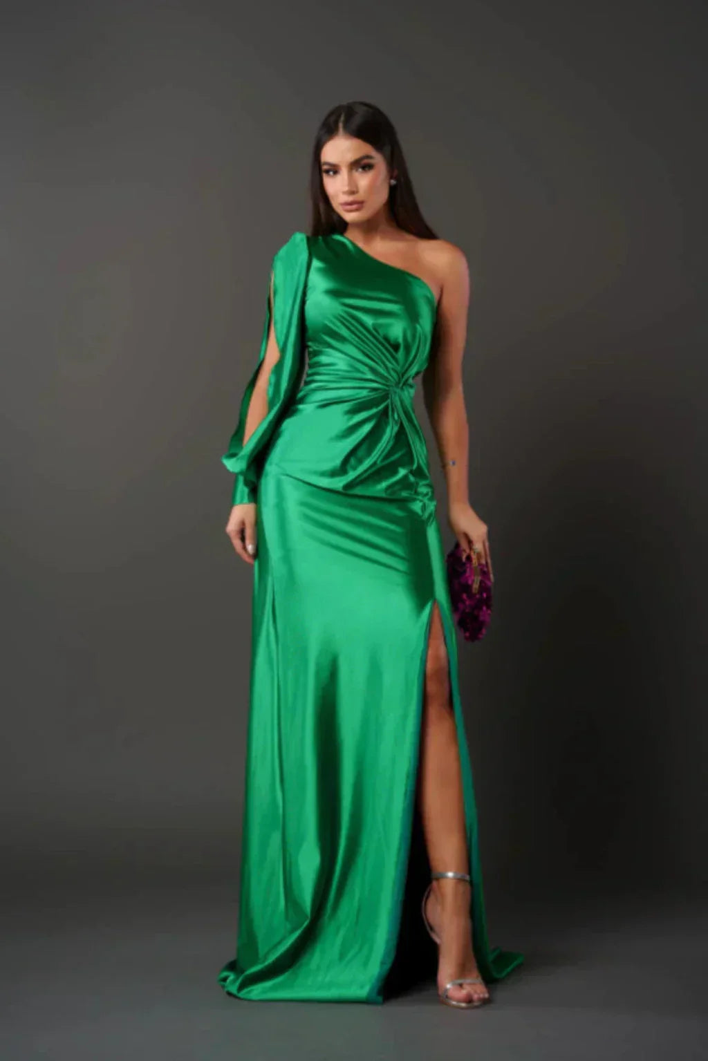 Valeria | Asymmetrical Satin Dress