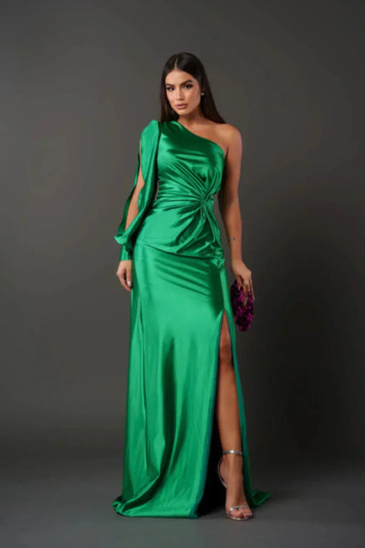 Valeria | Asymmetrical Satin Dress
