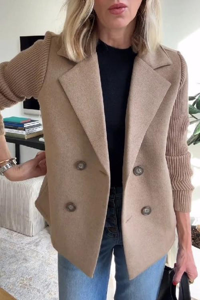 Sorelle™ | Elegant Knit-Sleeve Jacket