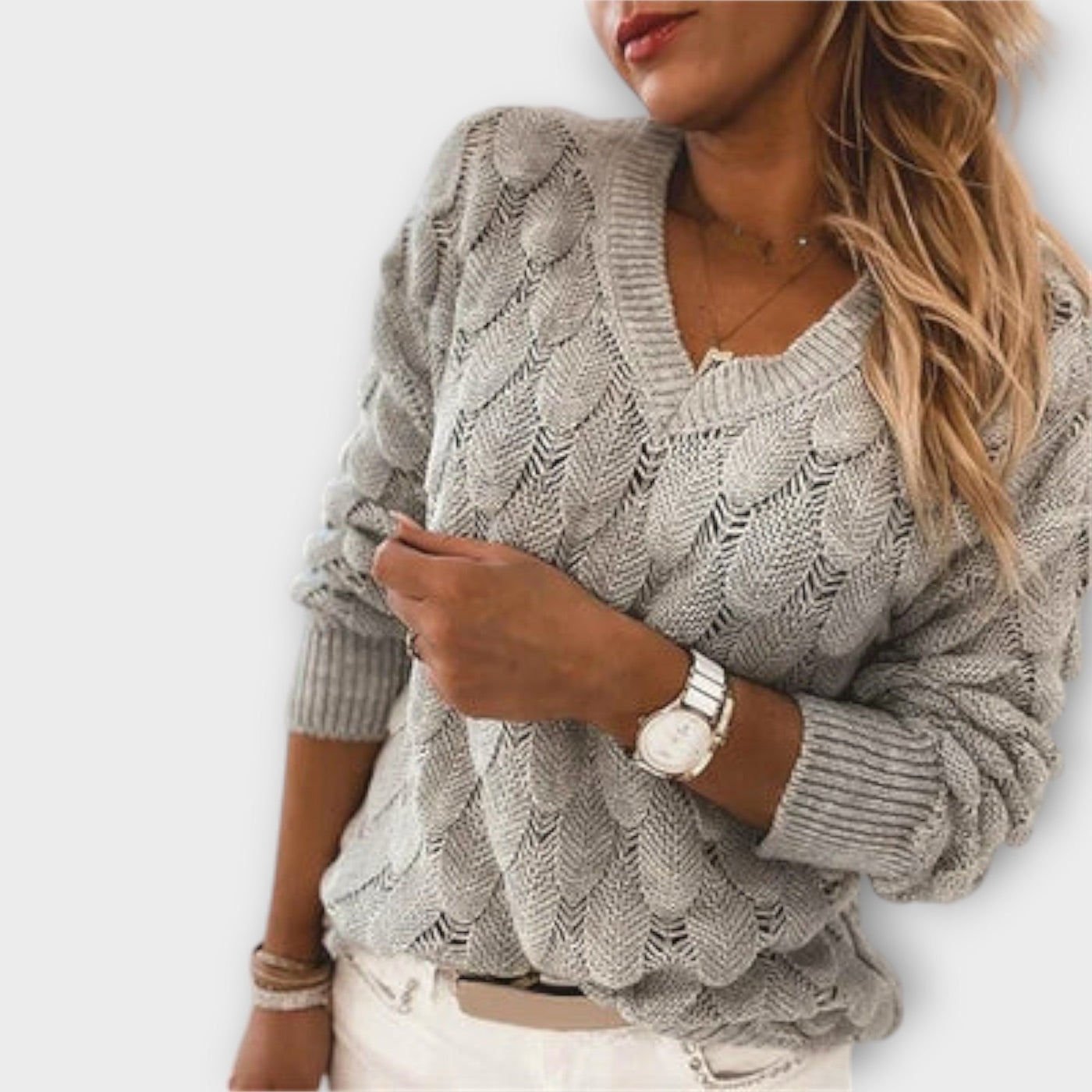 Noemier | Elegant V-Neck Pullover