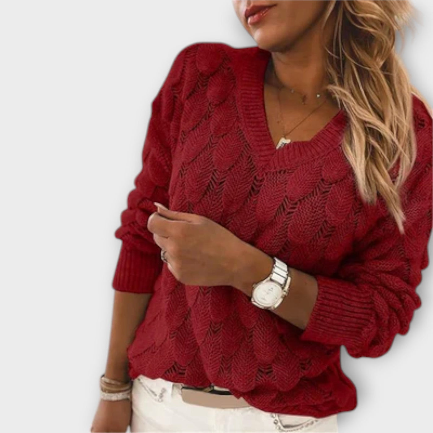 Noemier | Elegant V-Neck Pullover