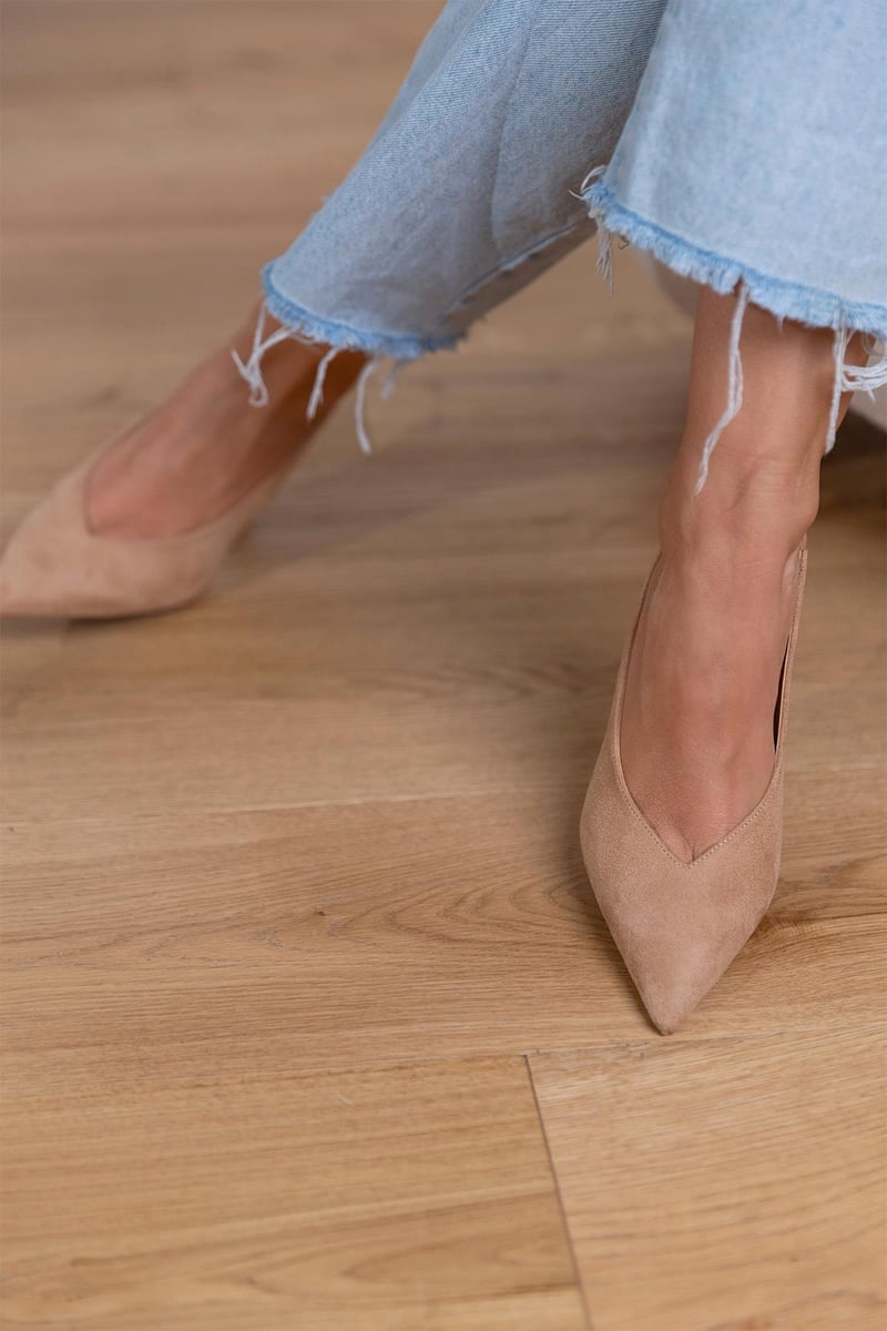 Marlena | Elegant Nude Slingback Heels