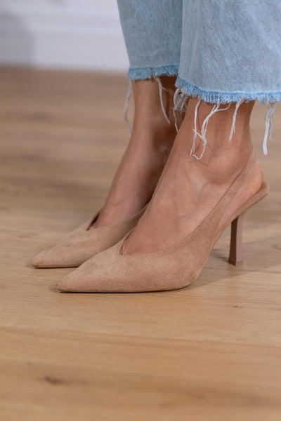Marlena | Elegant Nude Slingback Heels