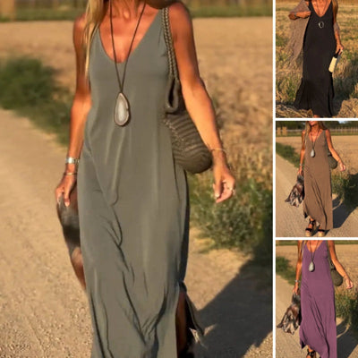 Élyse | Elegant Sleeveless Maxi Dress with V-Neck