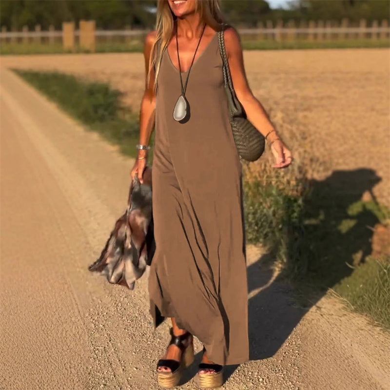 Élyse | Elegant Sleeveless Maxi Dress with V-Neck