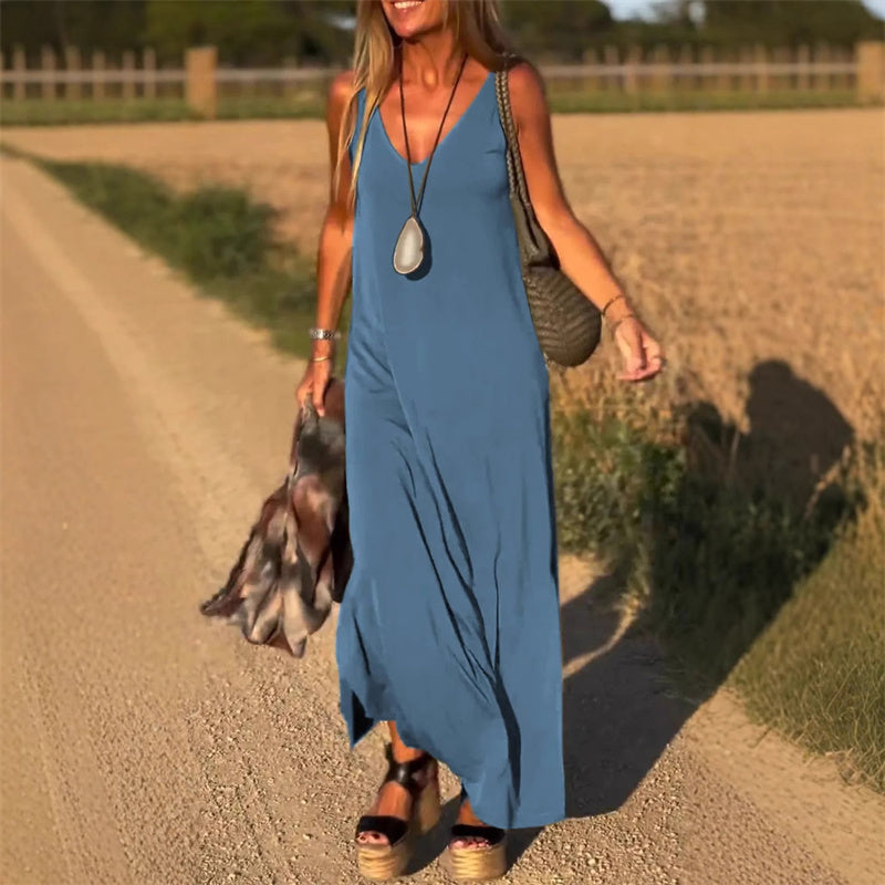 Élyse | Elegant Sleeveless Maxi Dress with V-Neck
