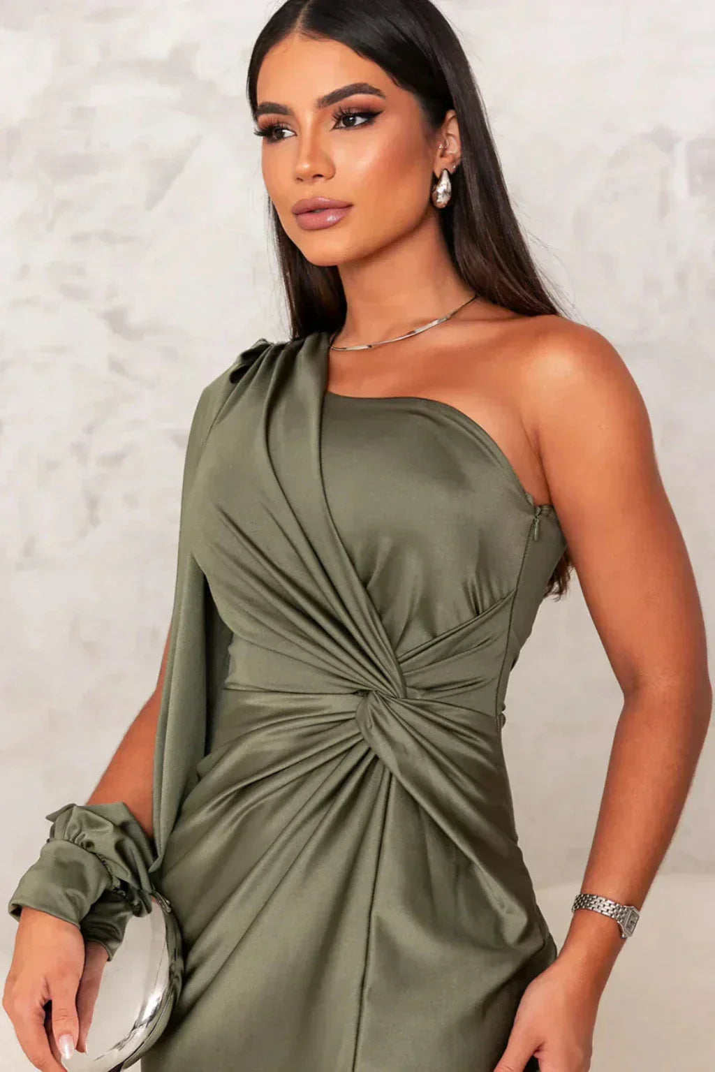 Valeria | Asymmetrical Satin Dress