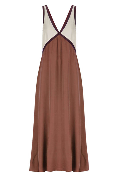 Agate | Midi Dress with Flattering V-Neck in Suede Effect