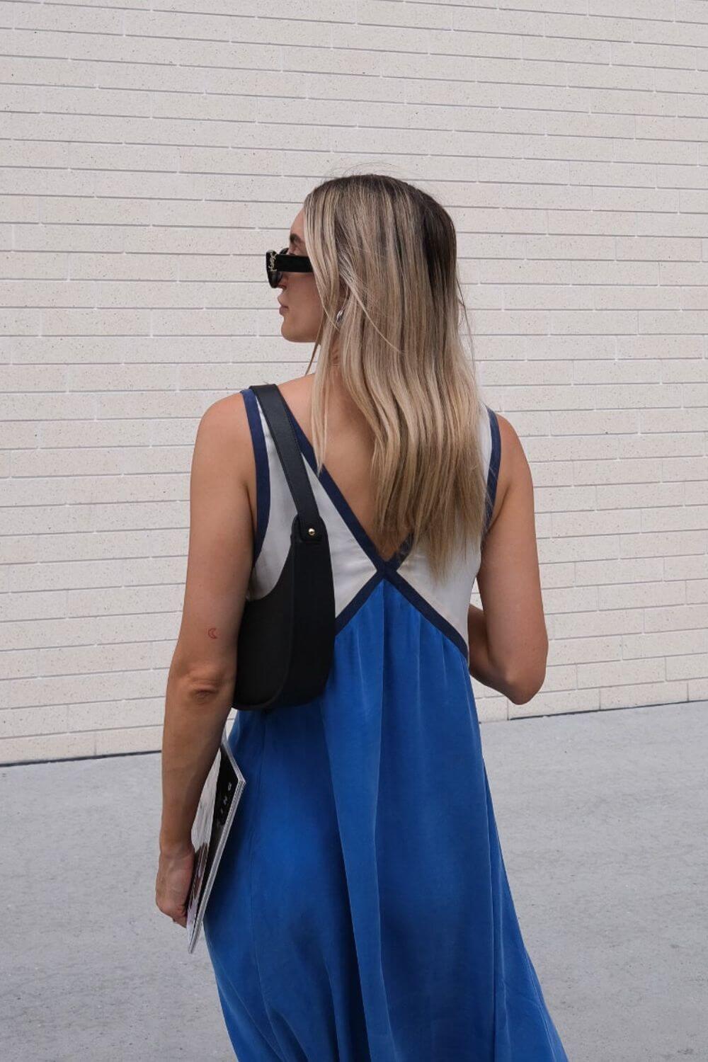 Agate | Midi Dress with Flattering V-Neck in Suede Effect