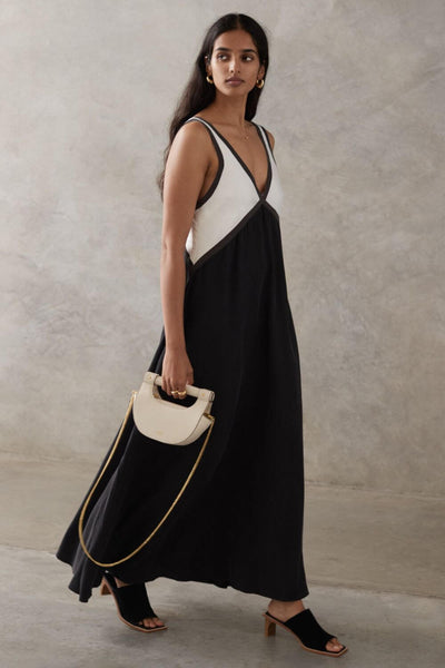 Agate | Midi Dress with Flattering V-Neck in Suede Effect