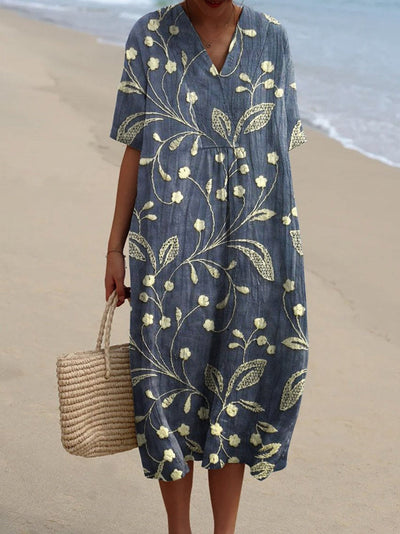 Flora – Retro Dress with Artistic Floral Print
