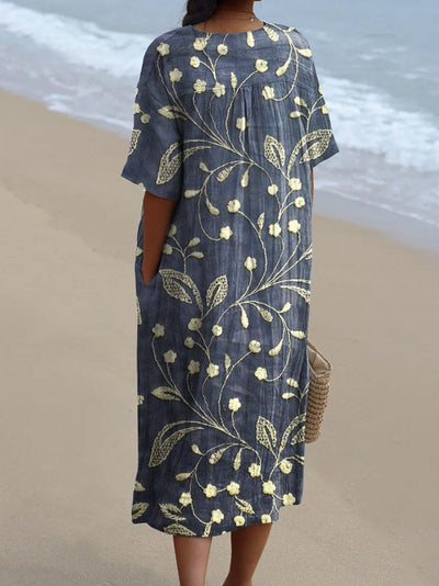 Flora – Retro Dress with Artistic Floral Print